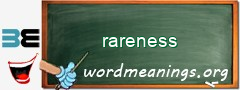 WordMeaning blackboard for rareness